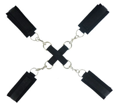 Frisky Stay Put Cross Tie Restraints - 5-Piece Bondage Set