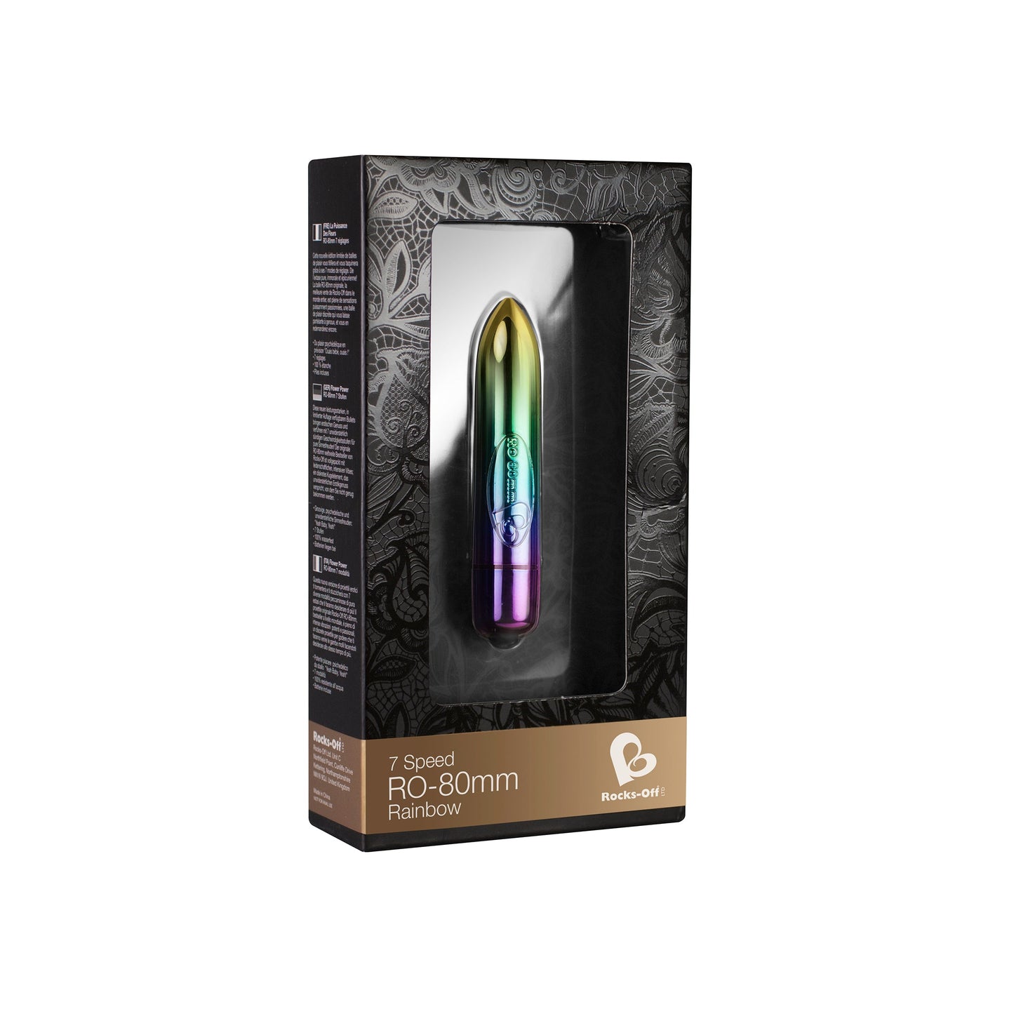 Rocks Off 80mm 7-Speed Rainbow Vibrating Bullet