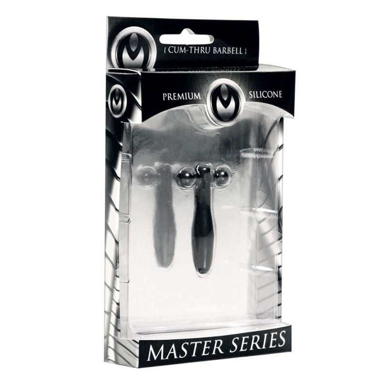 Master Series Silicone Cum Thru Barbell Penis Plug - Urethral Play