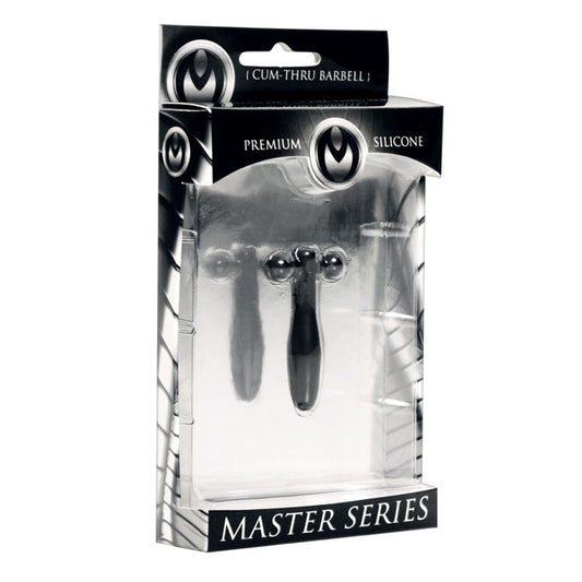 Master Series Silicone Cum Thru Barbell Penis Plug - Urethral Play