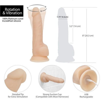 Satisfyer Rotating 8-Inch Vibrating Dildo - Vanilla