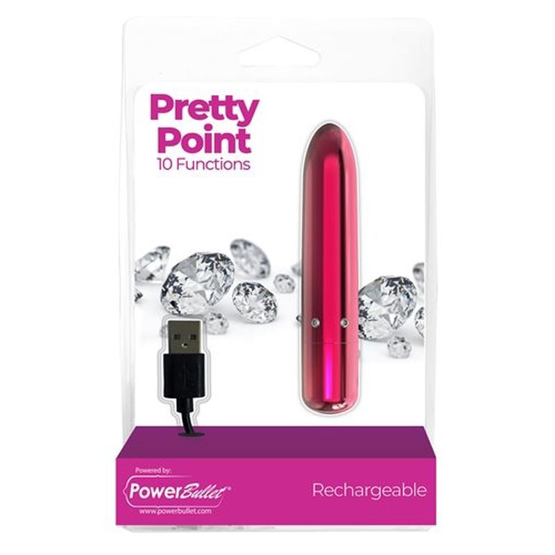 Powerbullet Pretty Point Bullet Vibrator - 10 Functions Pink