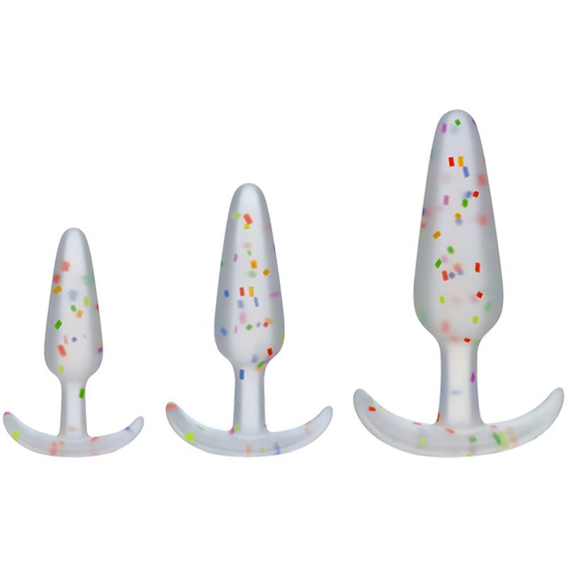 Mood Naughty Anal Trainer Set - Rainbow Confetti, 3 Sizes