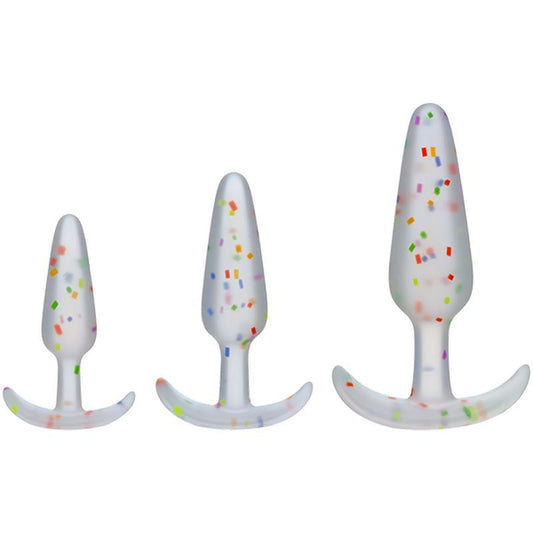 Mood Naughty Anal Trainer Set - Rainbow Confetti, 3 Sizes