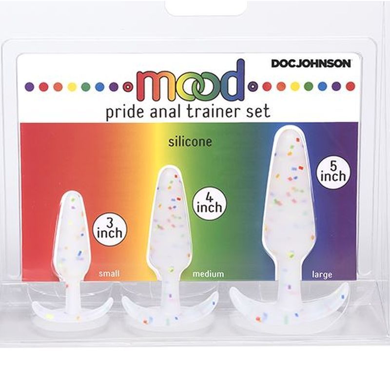 Mood Naughty Anal Trainer Set - Rainbow Confetti, 3 Sizes