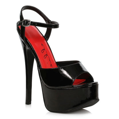 Ellie Shoes Black 6.5-Inch Open Toe Platform Sandals - 8