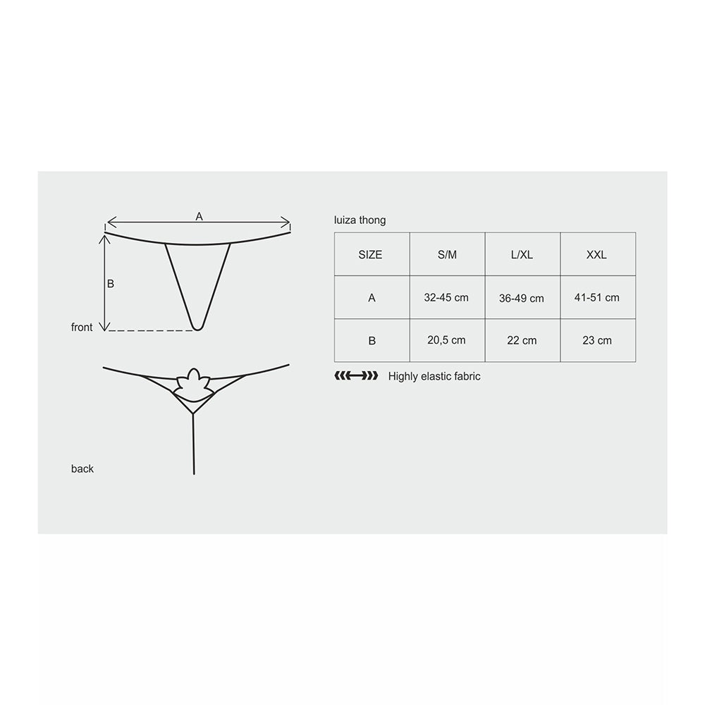 Obsessive Women's White Thong with Flower Embroidery