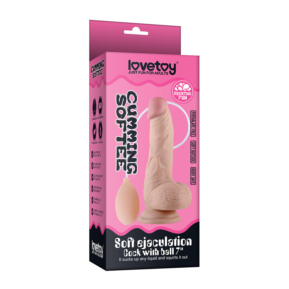 Lovetoy Soft Ejaculation Cock with Ball - 8 Inch Realistic Dildo