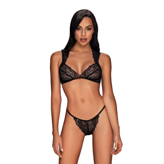Obsessive Elisetta 2-Piece Lace Set - Elegant Black Lingerie