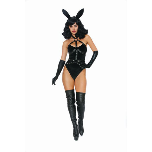 Dreamgirl Bad Girl Bunny Costume - 3-Piece Set with Velvet and Faux Leather