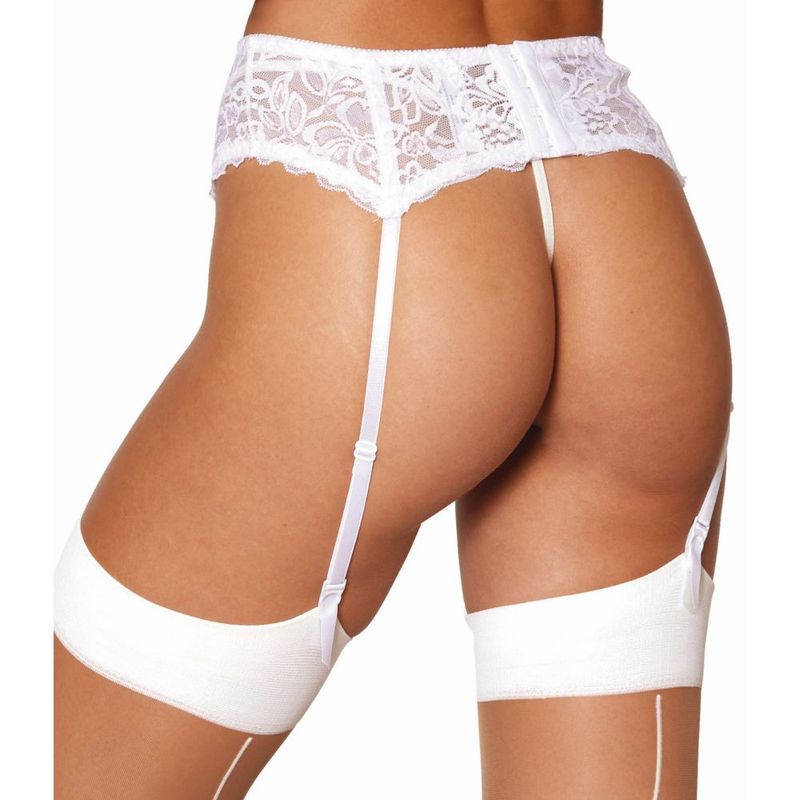 Dreamgirl Elegant Lace Garter Belt - White