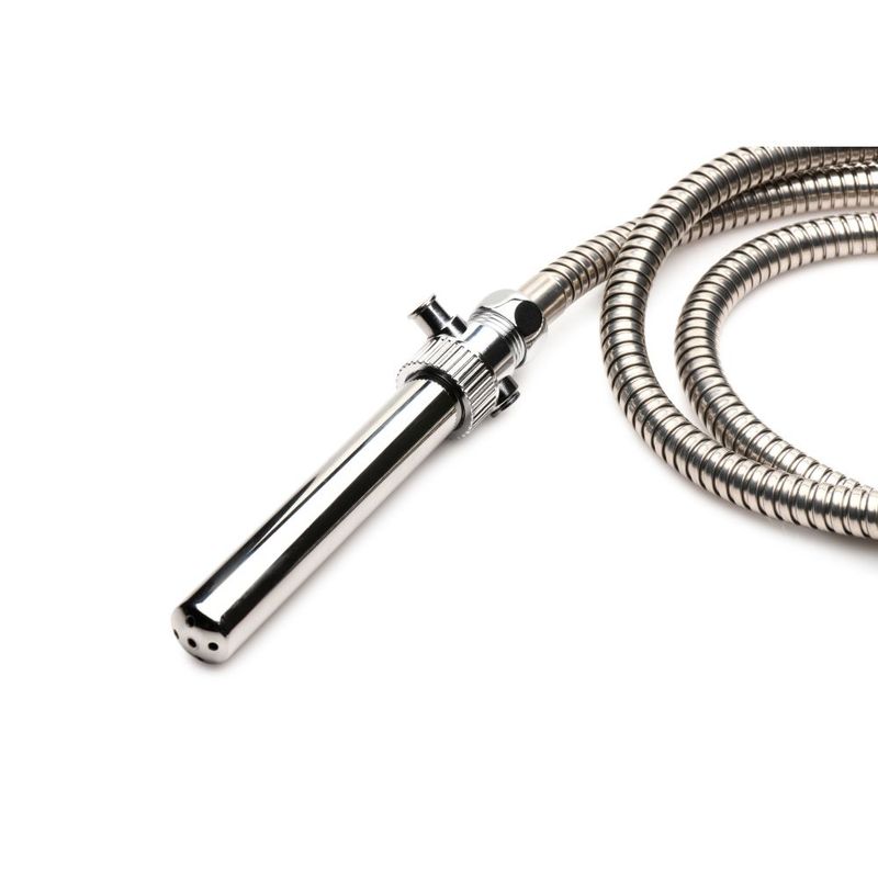 Cleanstream Enema Nozzle with Push Valve - Stainless Steel, Five Spray Holes