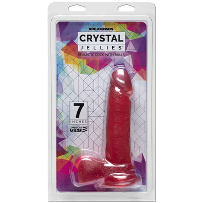 Crystal Jellies Realistic Cock with Balls - Pink - 7 Inch