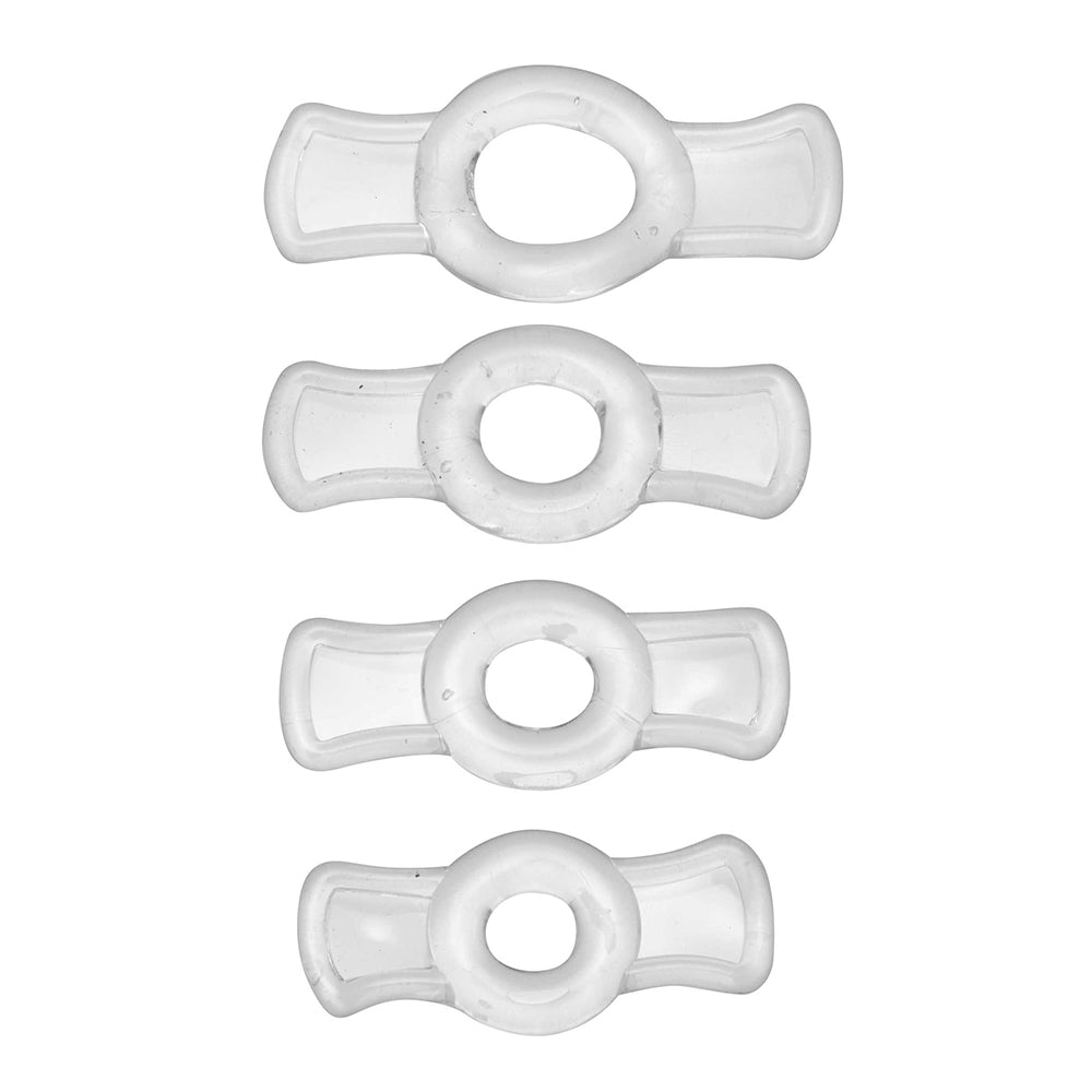 Size Matters Endurance Clear 4 Ring Penis Set - Boost Performance