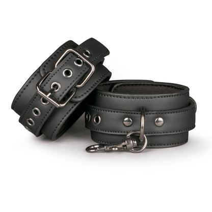 Fetish Collection Ankle Cuffs - Black Faux Leather
