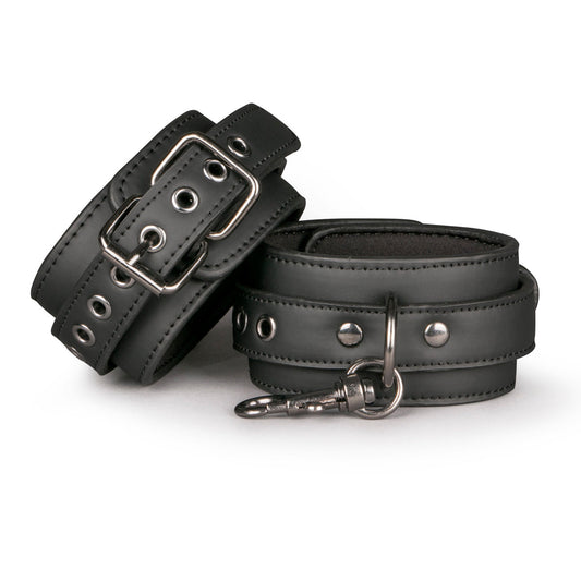 Fetish Collection Ankle Cuffs - Black Faux Leather