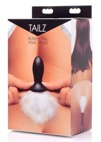 Tailz Bunny Tail Anal Plug - 6 Inch TPR & Feather Design