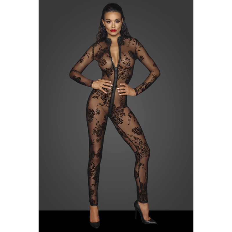 Noir Long Tulle Overall - Elegant Design, 3-Way Zipper