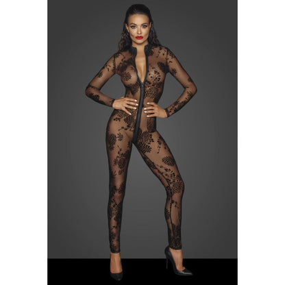 Noir Long Tulle Overall - Elegant Design, 3-Way Zipper