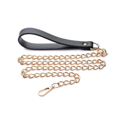 Master Series Black/Gold Chain Leash for BDSM Play