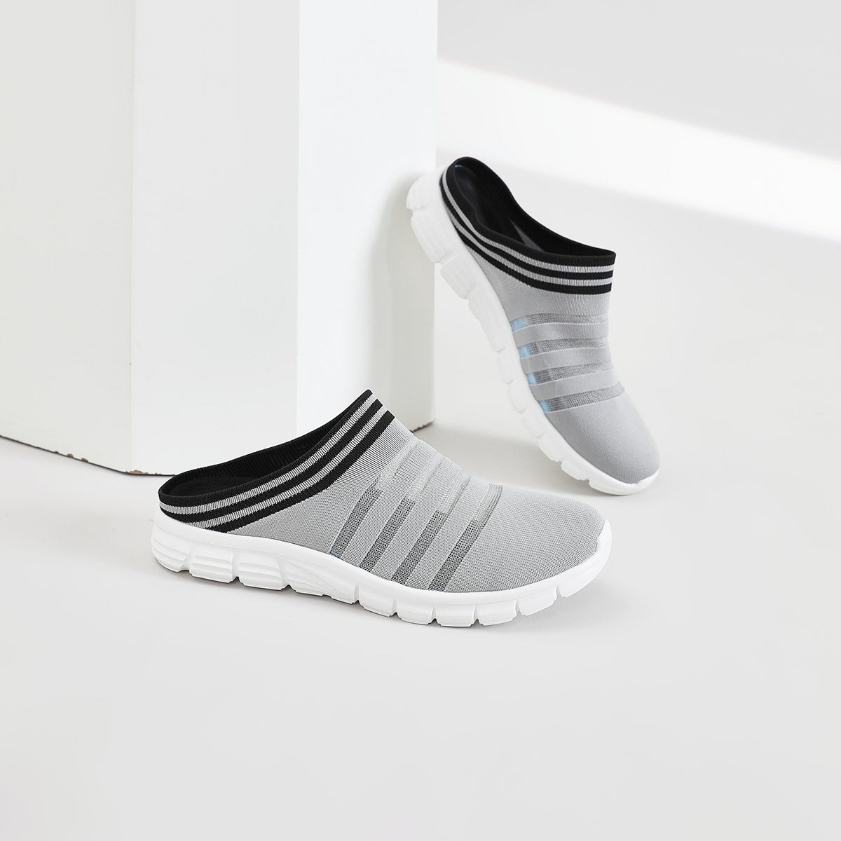 M's Backless Knit Shoes - Comfort Slip-Ons, Grey AU W11 - M9 - EU43 - 26.5cm - SuperSaverAU - view 3