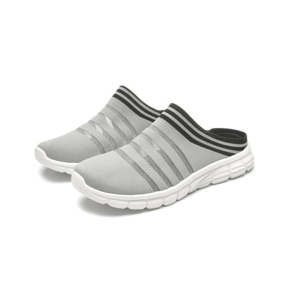 M's Backless Knit Shoes - Comfort Slip-Ons, Grey AU W11 - M9 - EU43 - 26.5cm
