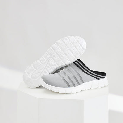 M's Backless Knit Shoes 4555 - Grey - Comfortable Summer Style AU W12 - M10 - Eu44 - 27cm