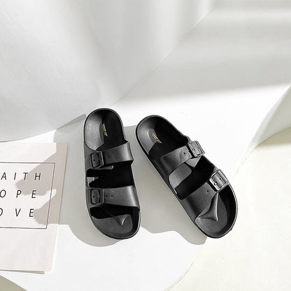 UNISEX BEACH SLIDES 0099 - M - Black - AU W5.5 - M3.5 - EU36 - 23cm