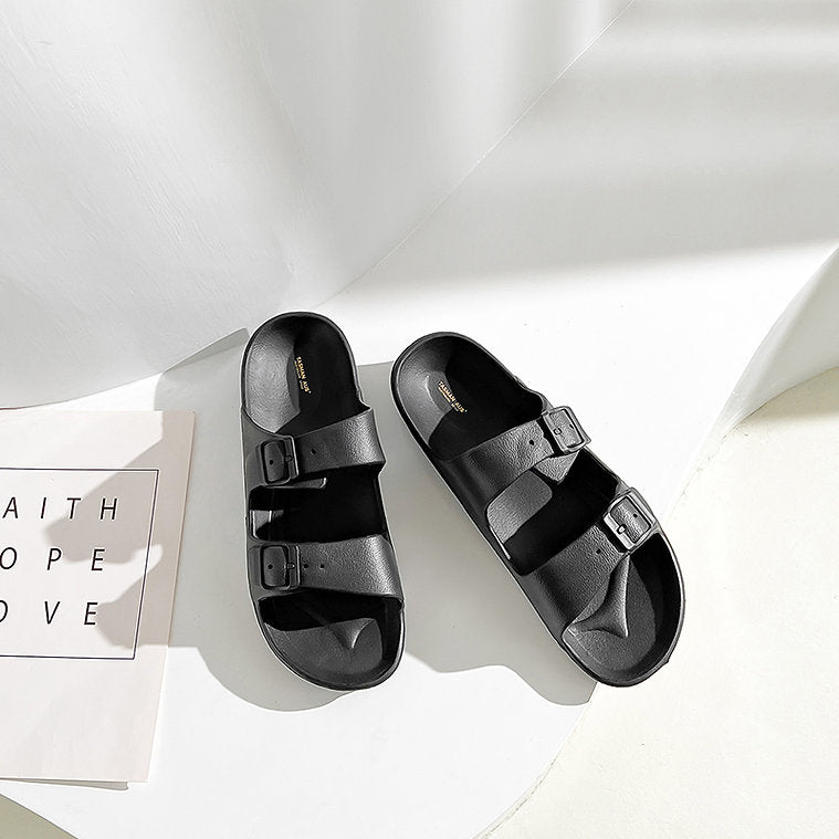UNISEX BEACH SLIDES 0099 - M -Black - AU W8 - M6 - EU39 - 24.5cm