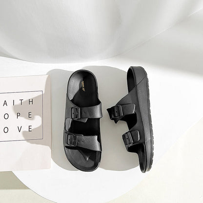 UNISEX BEACH SLIDES 0099 - M -Black - AU W8 - M6 - EU39 - 24.5cm
