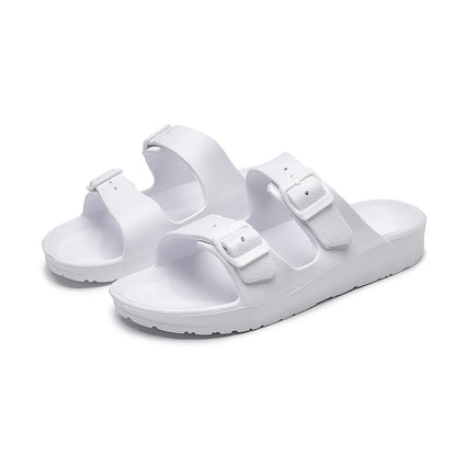 UNISEX BEACH SLIDES 0099 - M - White - AU W8 - M6 - EU39 - 24.5cm