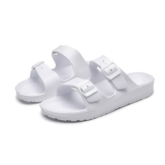 UNISEX BEACH SLIDES 0099 - M - White - AU W9 - M7 - EU40 - 25cm