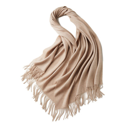 100% Merino Wool Shawl Scarf 70 x 200 cm - Soft, Cozy, Elegant Tassel Edges