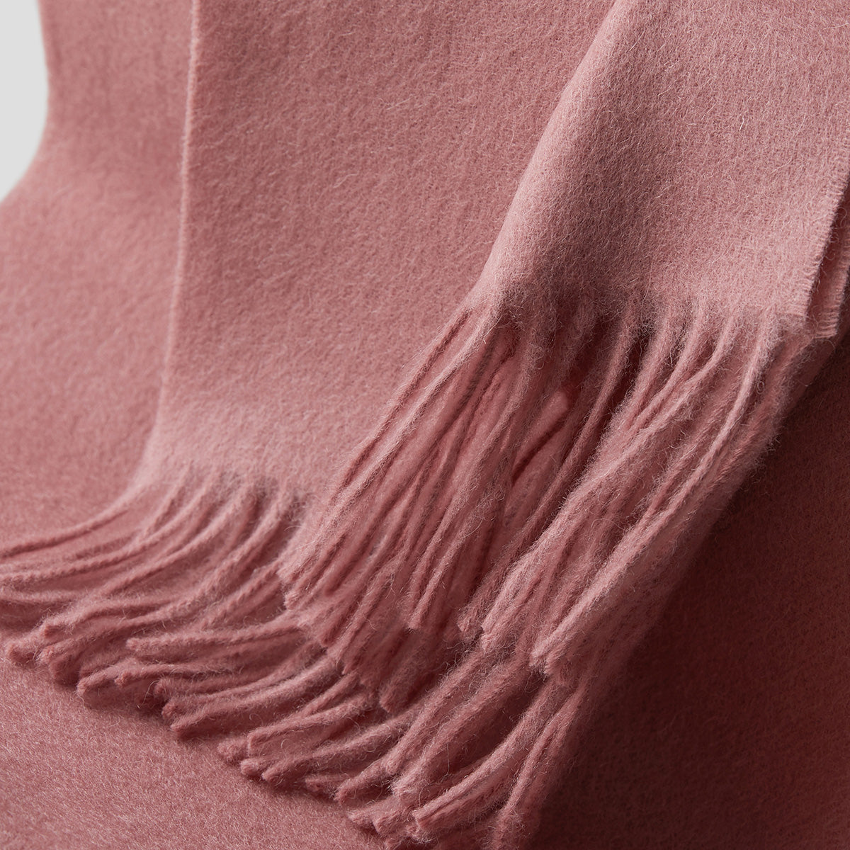Australian Merino Wool Scarf 32x190 cm Pink - Elegant Tassels
