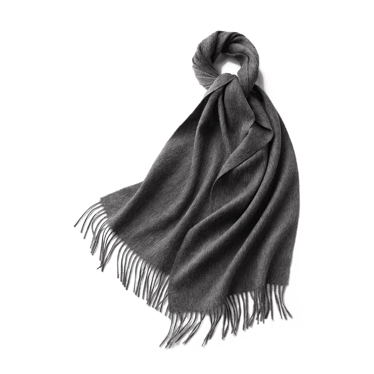 Merino Wool Scarf - 100% Australian - Grey - Warm & Soft