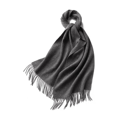 Merino Wool Scarf - 100% Australian - Grey - Warm & Soft