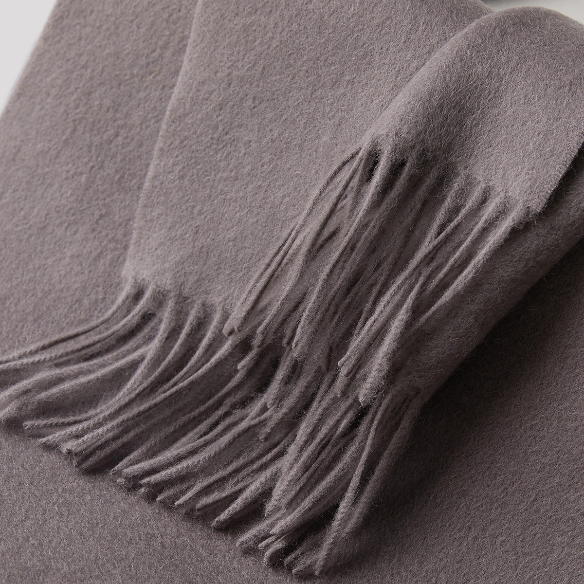 Merino Wool Scarf - 100% Australian - Grey - Warm & Soft