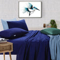Elan Linen Vintage Washed 100% Egyptian Cotton 500TC Mega Queen Bed Sheet Set - SuperSaverAU - view 1