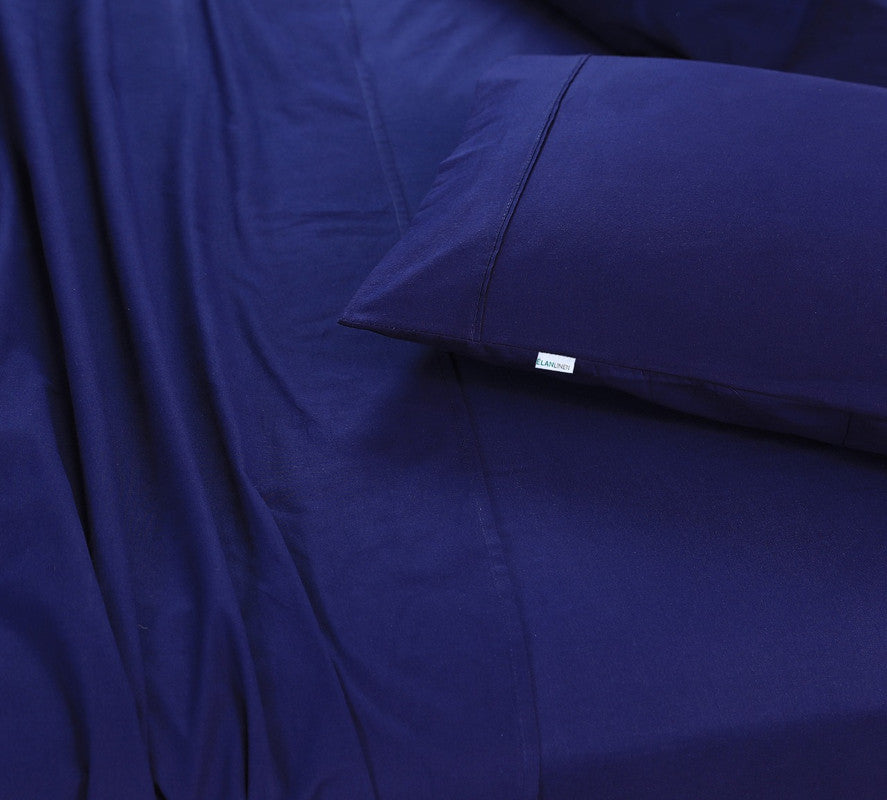 Elan Linen Vintage Washed 100% Egyptian Cotton 500TC Mega Queen Bed Sheet Set - SuperSaverAU - view 2