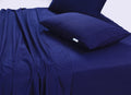 Elan Linen Vintage Washed 100% Egyptian Cotton 500TC Navy Blue Single Bed Sheets Set - SuperSaverAU - view 1