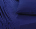 Elan Linen Vintage Washed 100% Egyptian Cotton 500TC Navy Blue Single Bed Sheets Set - SuperSaverAU - view 2