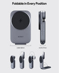 Aukey Foldable 3-in-1 Magnetic Wireless Charger - 15W Fast Charge - SuperSaverAU - view 5
