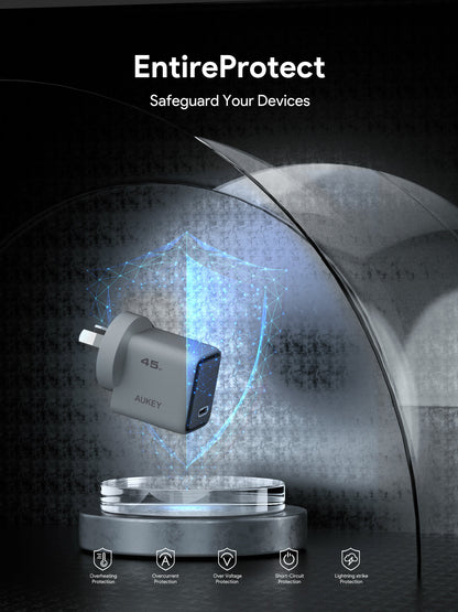 Aukey Comet 45W GaN PD Fast Wall Charger - USB-C