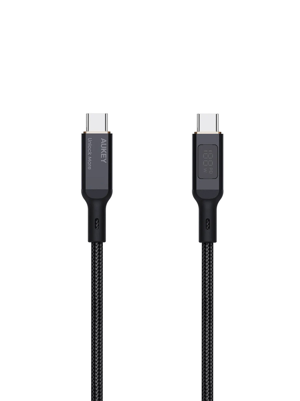 Aukey 1m Nylon Braided USB-C to USB-C Cable - 100W with LCD Display