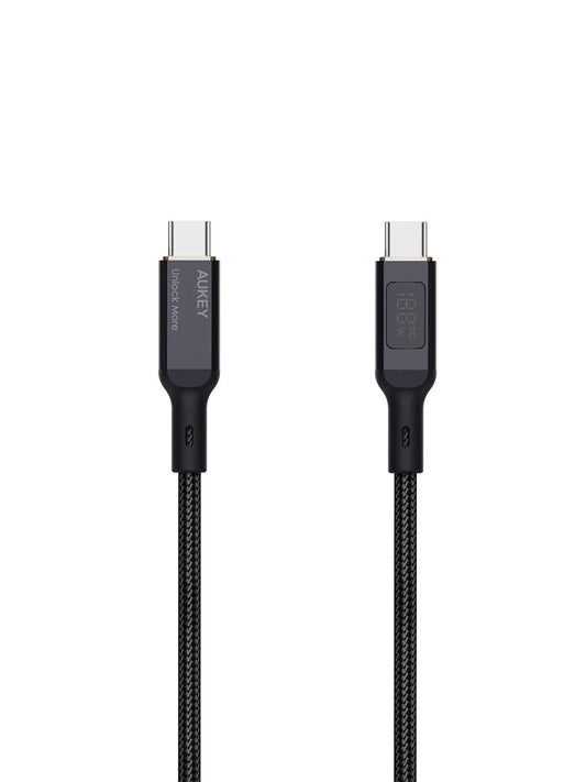 Aukey 1m Nylon Braided USB-C to USB-C Cable - 100W with LCD Display