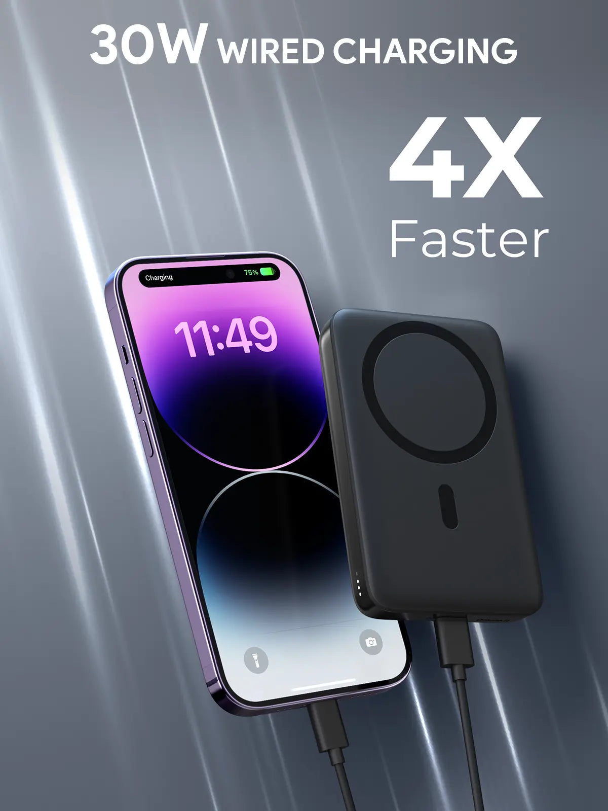 Aukey 10000mAh Magnetic Wireless Charging Power Bank - SuperSaverAU - view 2