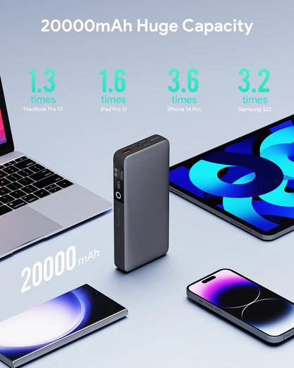 Aukey Power Bank 20000mAh PD 3.0 - 65W High-Speed Charging