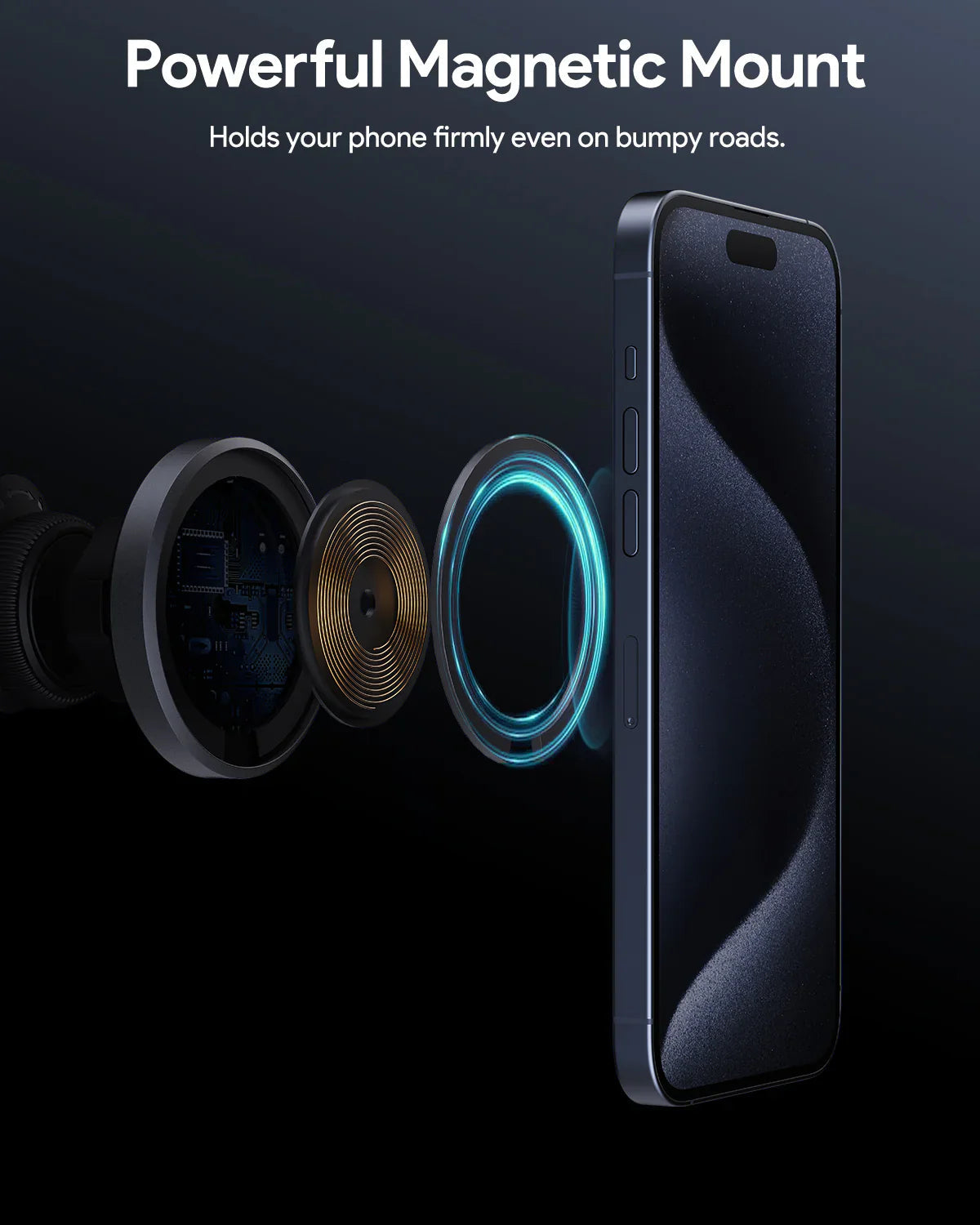 Aukey Magnetic Wireless Charging Car Phone Mount HD-MC13 - SuperSaverAU - view 5