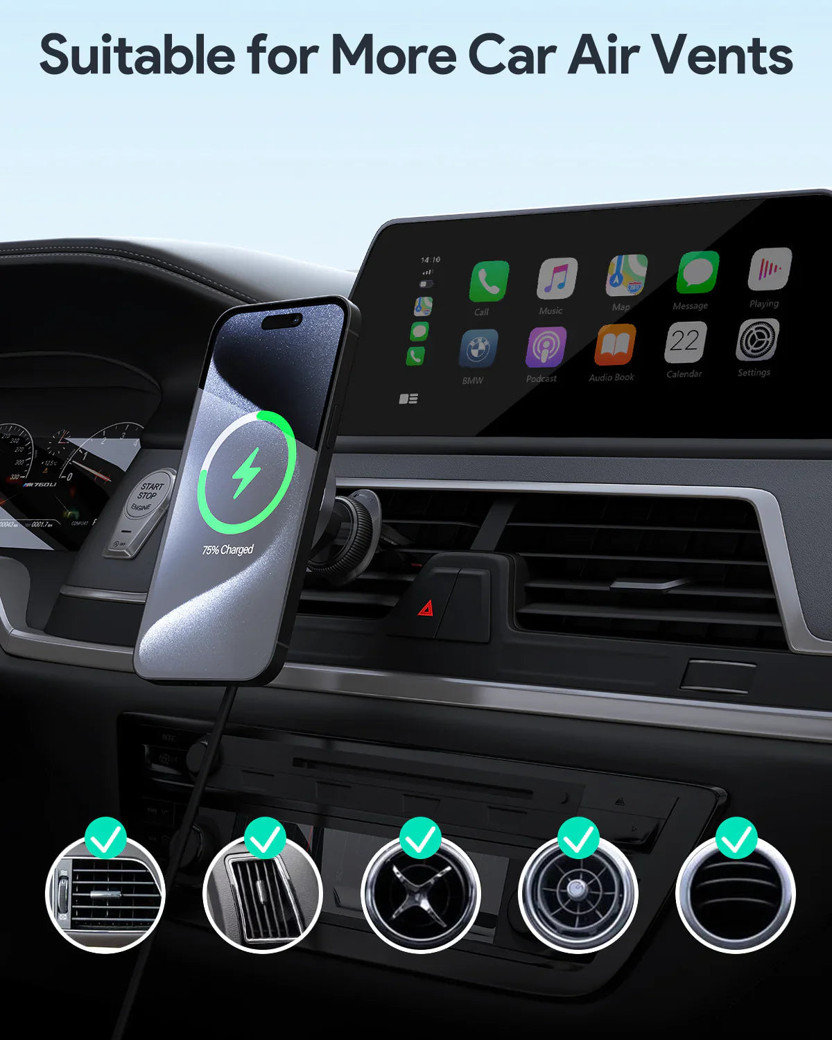 Aukey Magnetic Wireless Charging Car Phone Mount HD-MC13 - SuperSaverAU - view 7