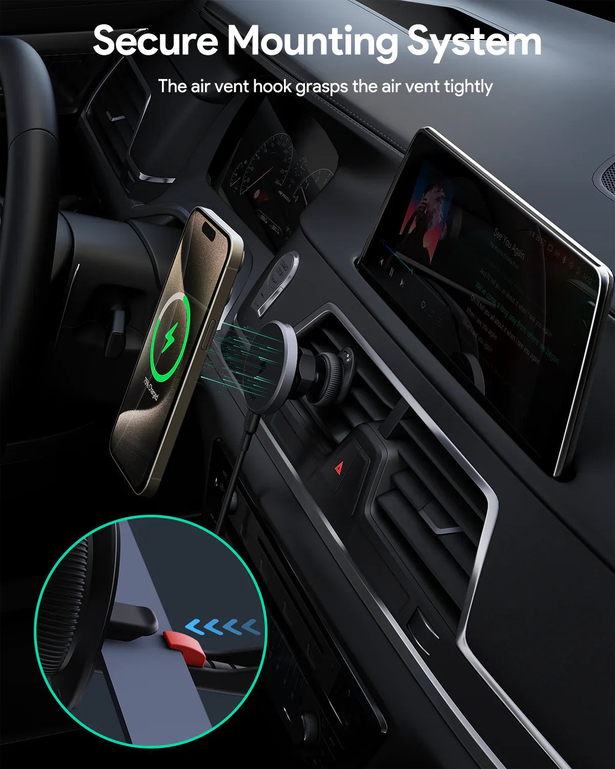 Aukey Magnetic Wireless Charging Car Phone Mount HD-MC13 - SuperSaverAU - view 8